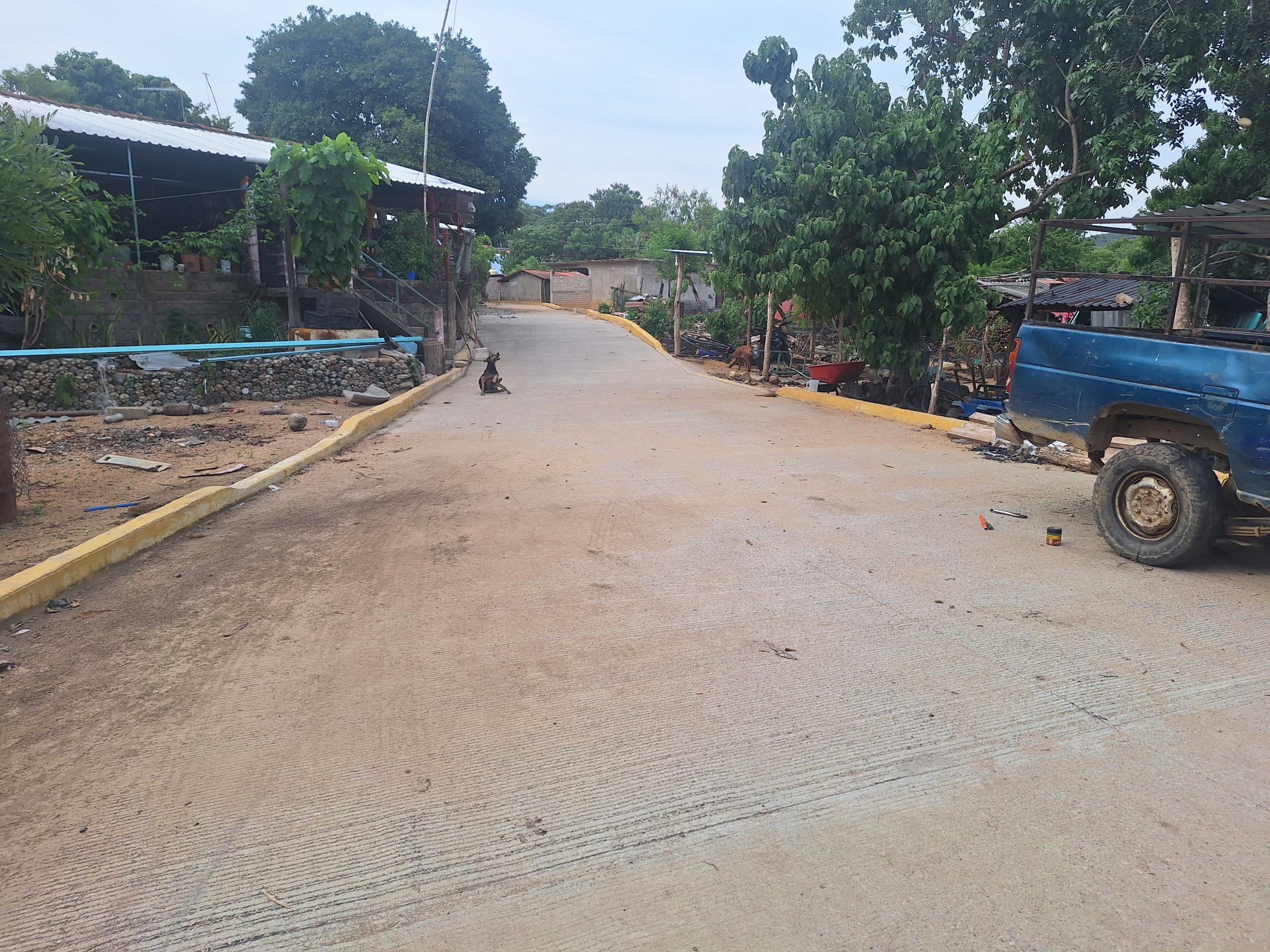 Pavimentación de calle principal en Garrapatas