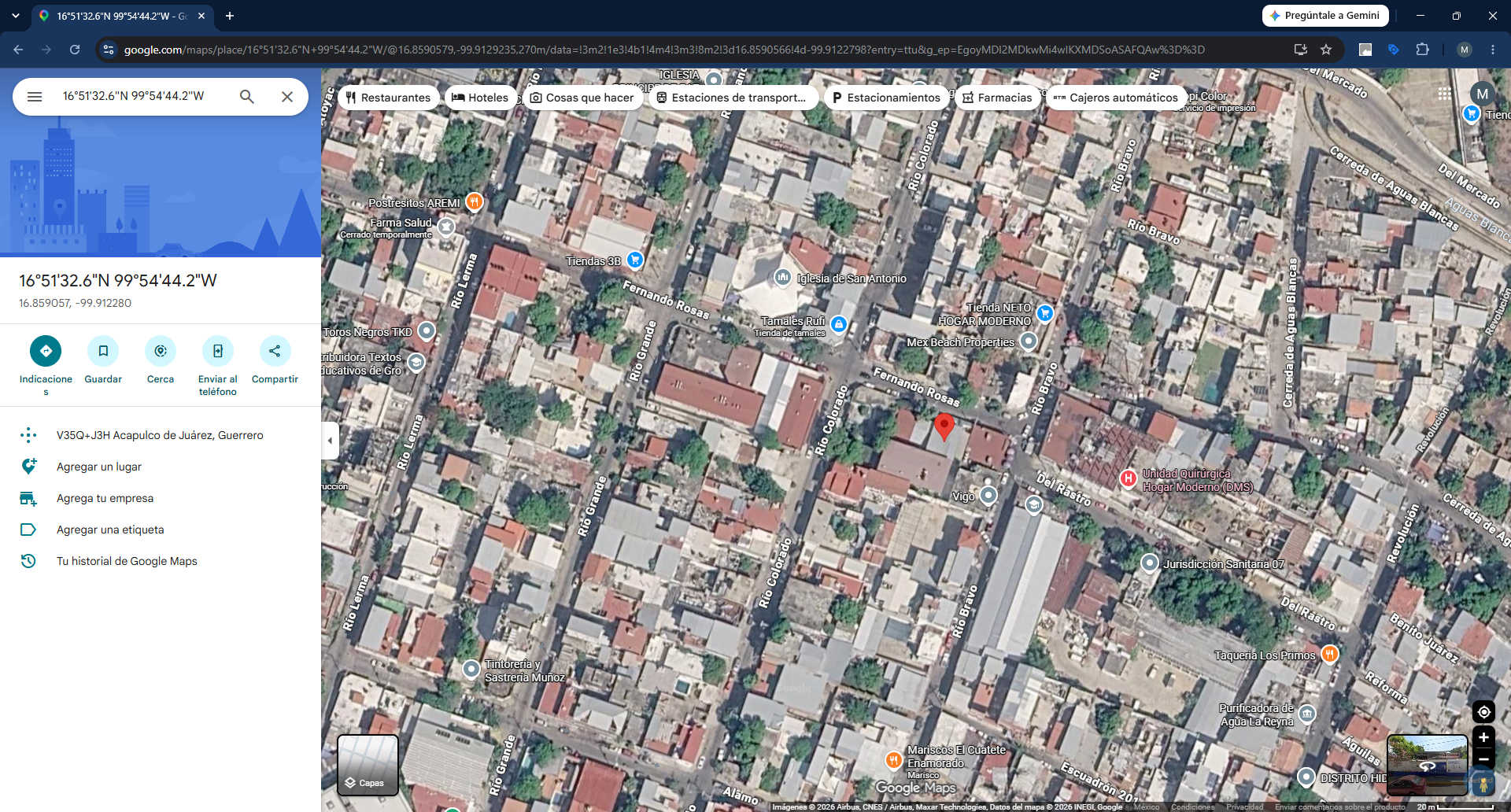 Geolocalización obra 13 Distrito 4