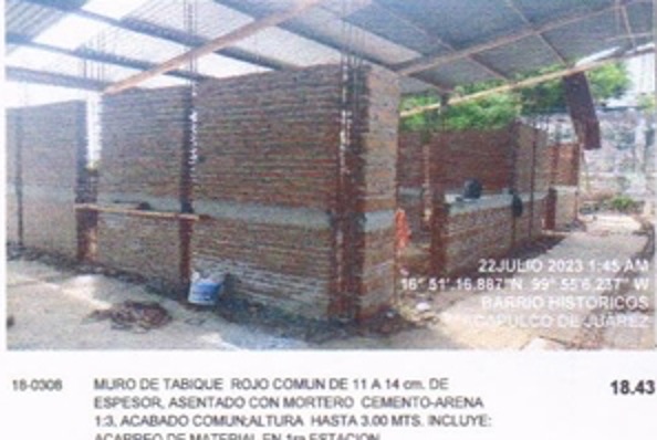 Evidencia fotográfica obra 16 Distrito 4