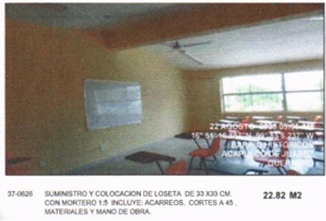 Evidencia fotográfica obra 16 Distrito 4