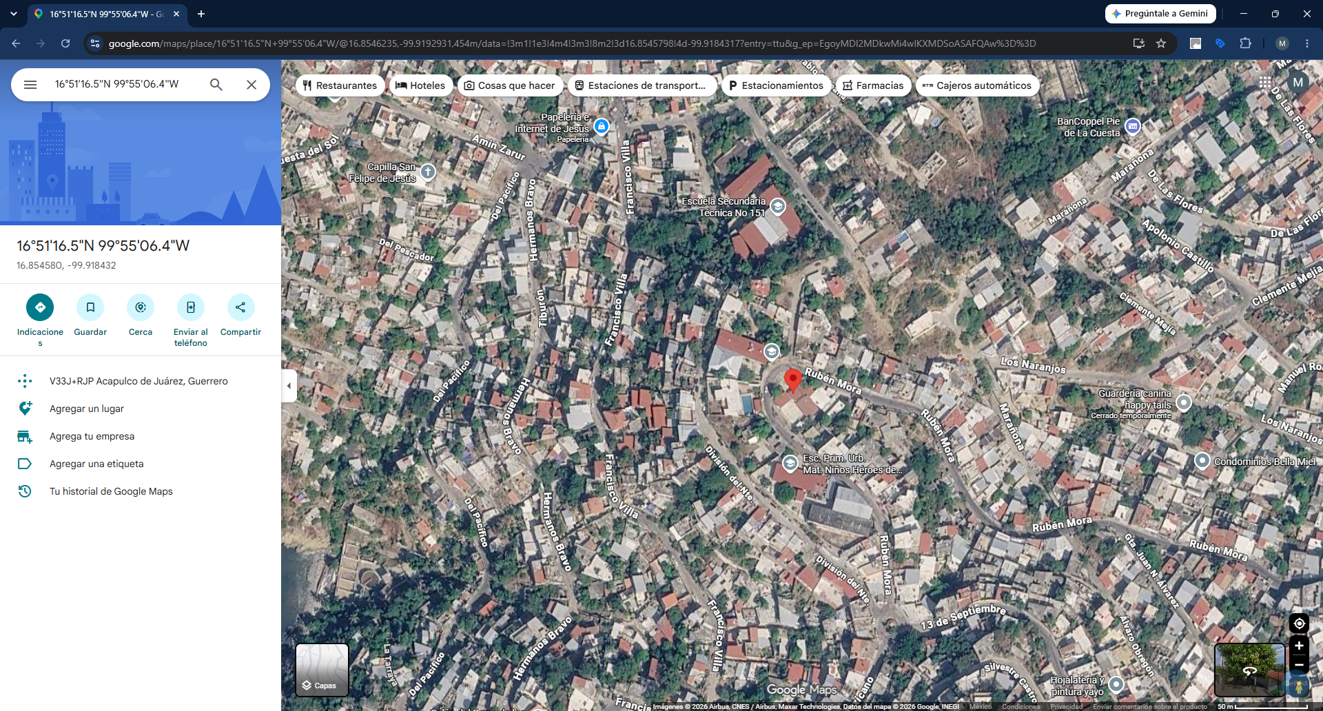 Geolocalización obra 16 Distrito 4