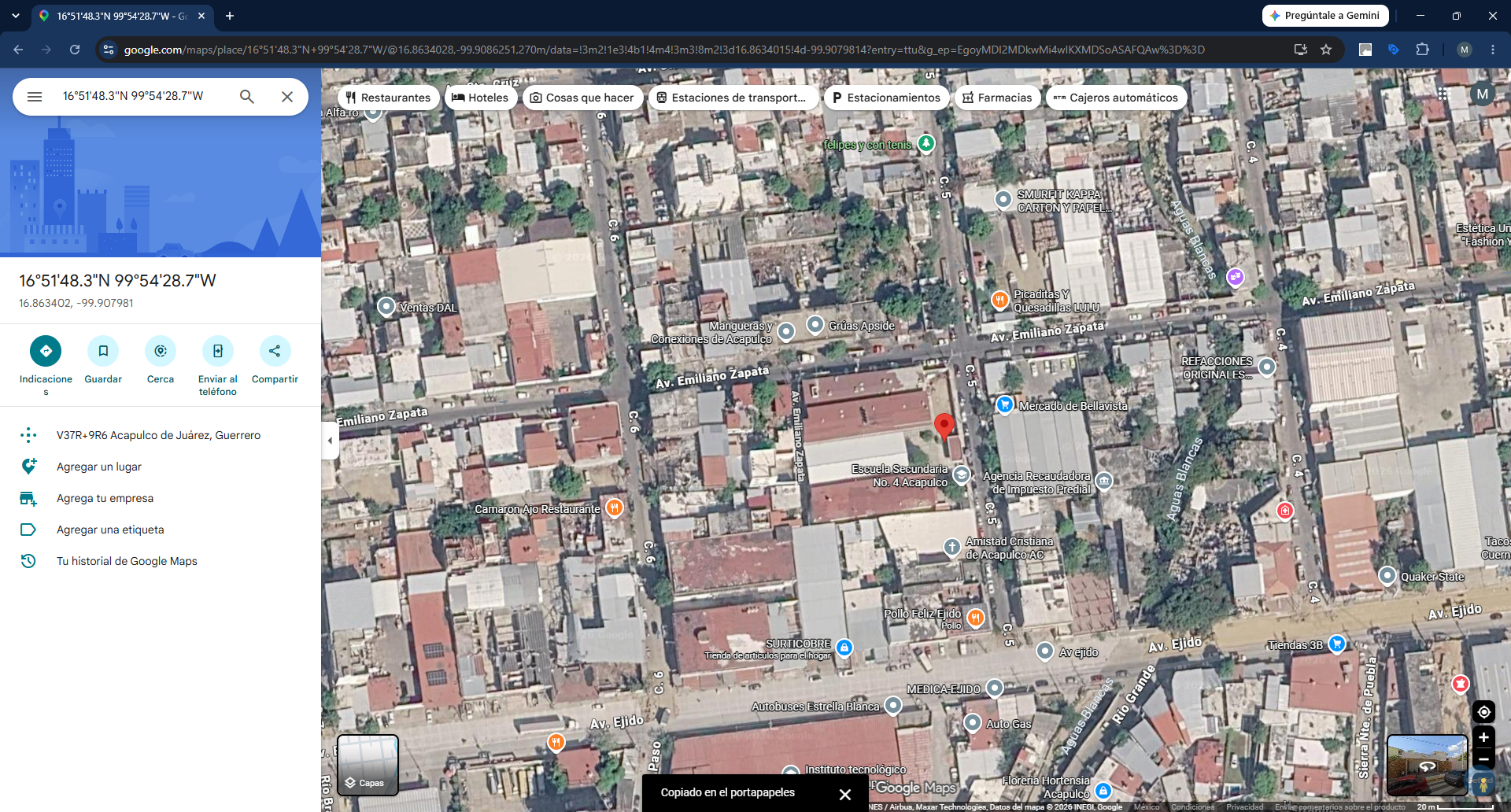 Geolocalización obra 18 Distrito 4