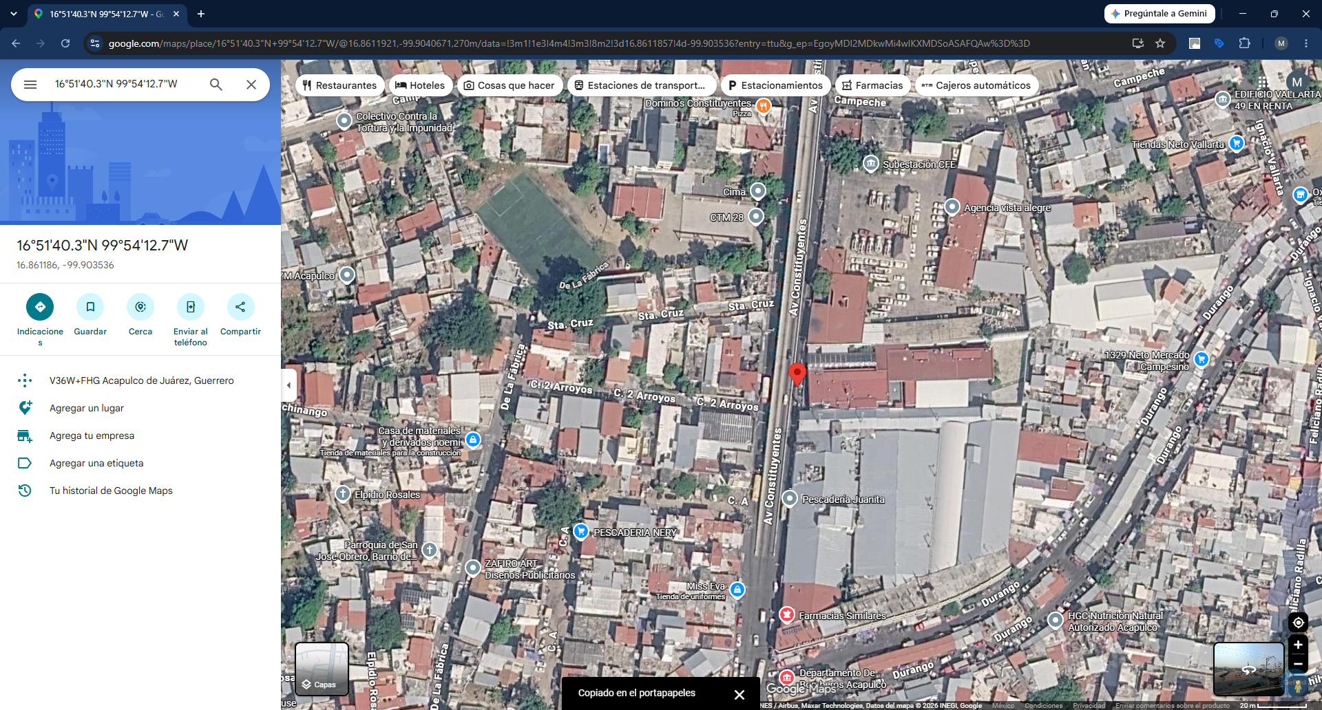 Geolocalización obra 28 Distrito 4