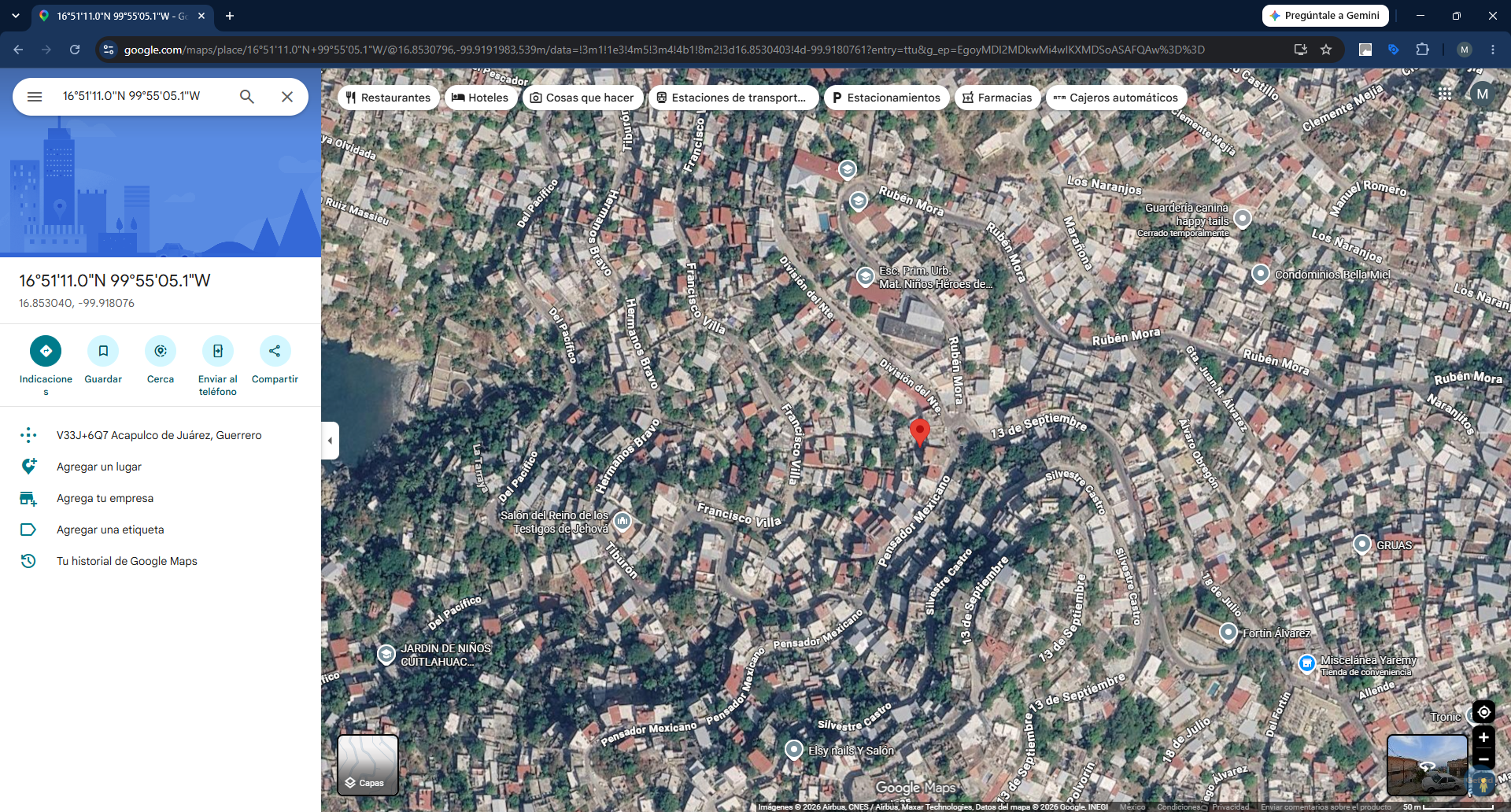 Geolocalización obra 31 Distrito 4