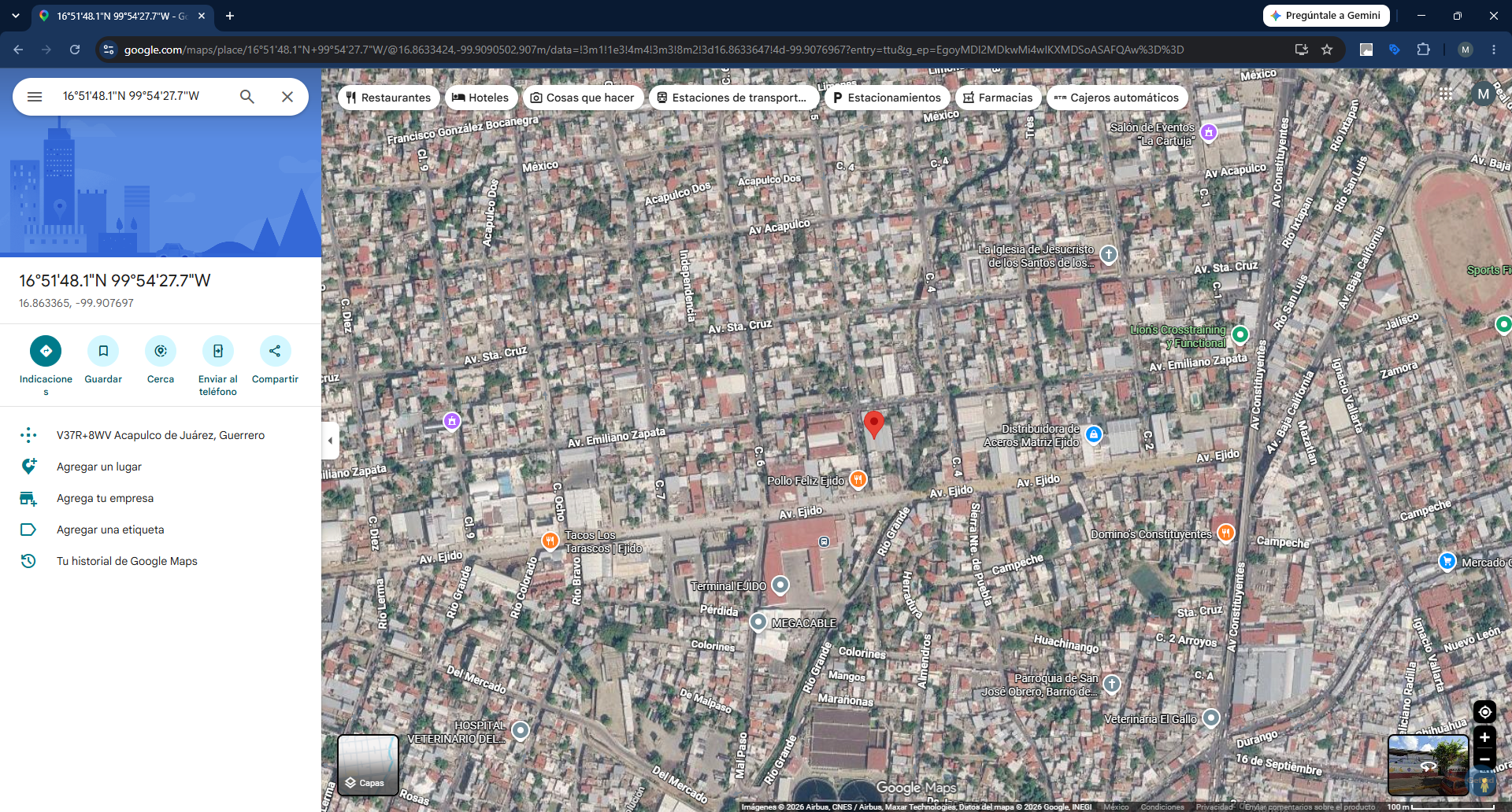 Geolocalización obra 39 Distrito 4