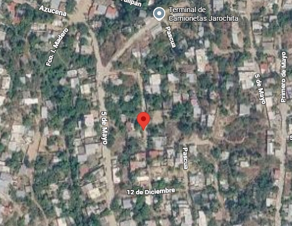 Geolocalización de la obra de drenaje en calles Mártires de Cuilapa